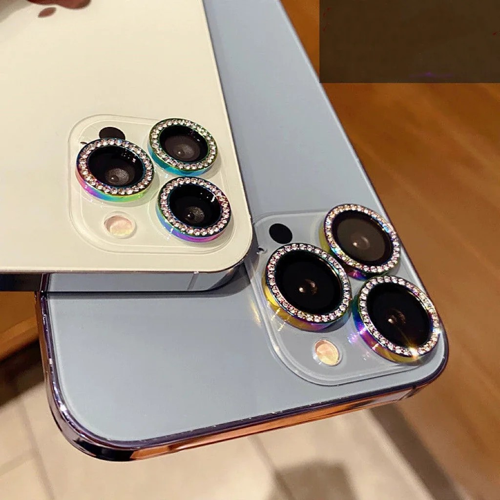 Luxury Rhinestone Bling Glitter Ring Diamond Eagle Eye Hawkeye Camera Lens Glass Protector For iPhone 16 15 14 13 12 11 Pro Max Mini With Small Retail