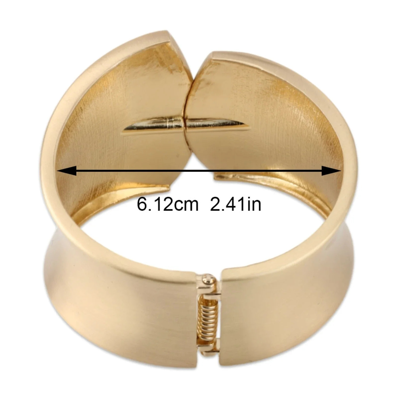 Gold Color Arm Cuff Wide Non Tarnish Bracelets for Women Trendy Alloy Metal Chunky Statement Thick Plated Hinge Wrap Bangle 250227
