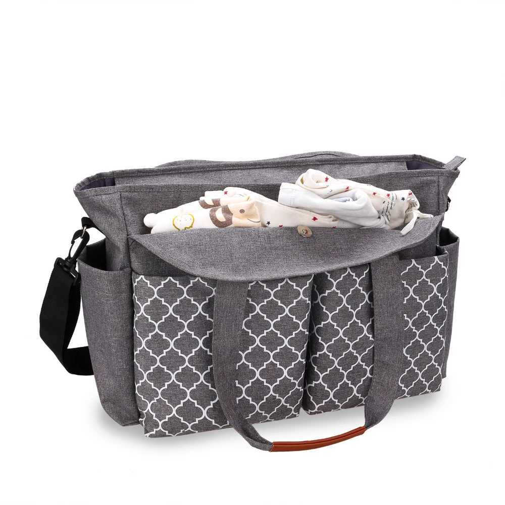 Diaper Bags 1 PC Portable One-shoulder Mommy Bag with Printed Geometry and Pacifier Bag for Mother and Baby Travel Outdoor Mommy Bag Y250227I03C