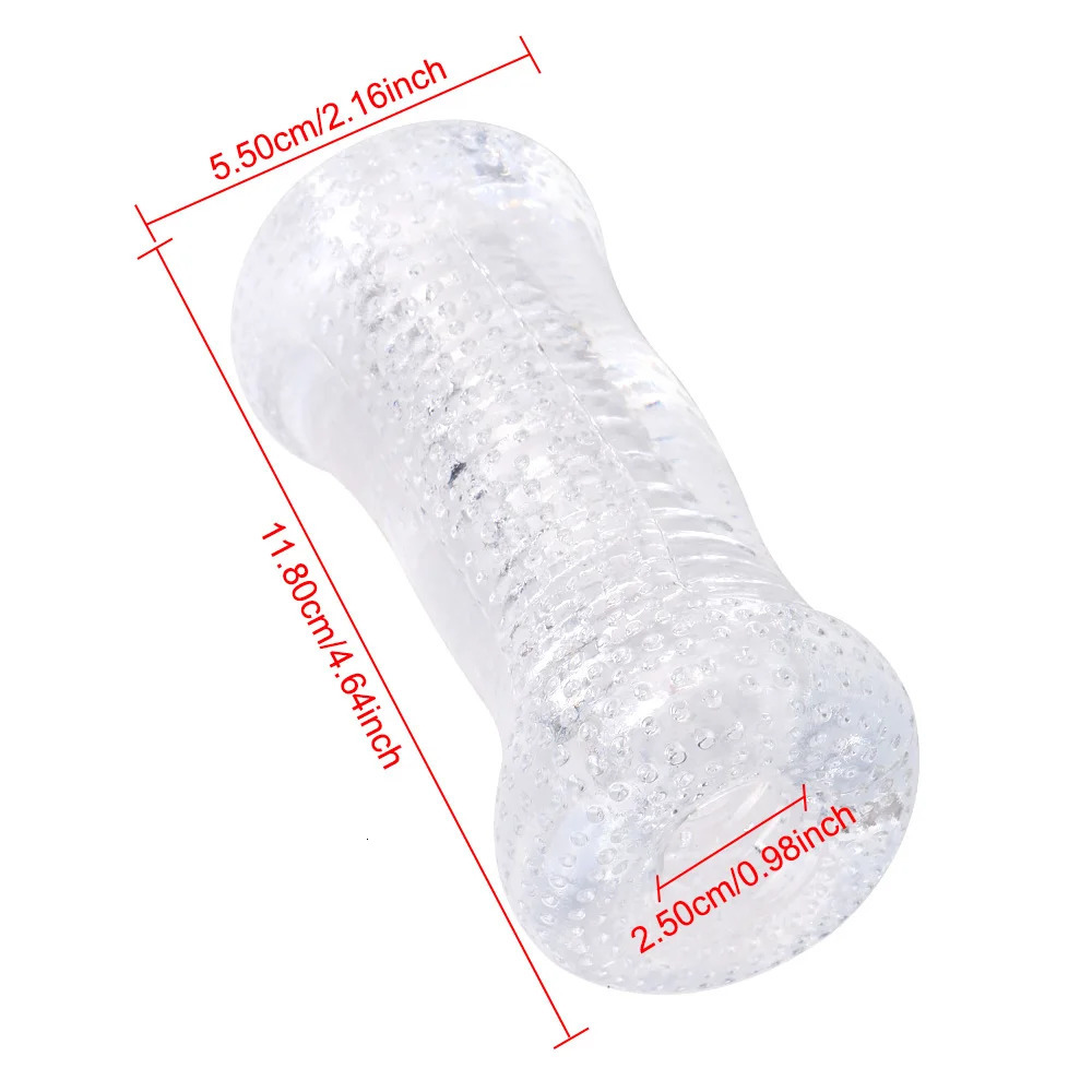 13cm Transparent Vaginal Sex Toy for Men 18 Plus Male Masturbator Realistic Vagina Real Pussy Penis Enlargement Exerciser Erotic 250227