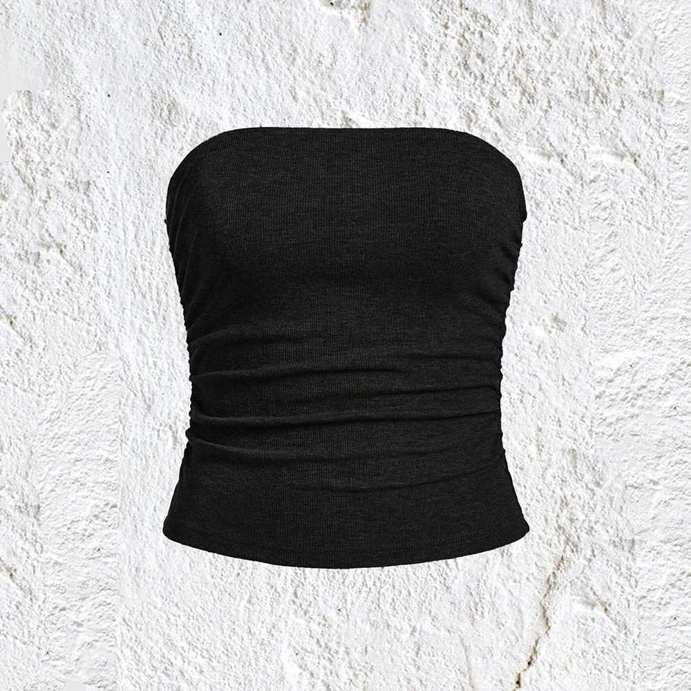 Mia Muse Womens Tank Summer Korean Plain Sleeveless Shoulder Tight Casual 250224Z