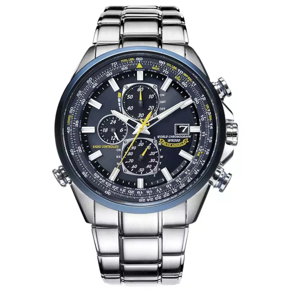 JASON007 CITIZE WR200 Blue Angel Eco-Drive Series Chronograph Mens Watch Luminous Waterproof Automatic Quartz Designer Movement Watches High Quality WristWatch