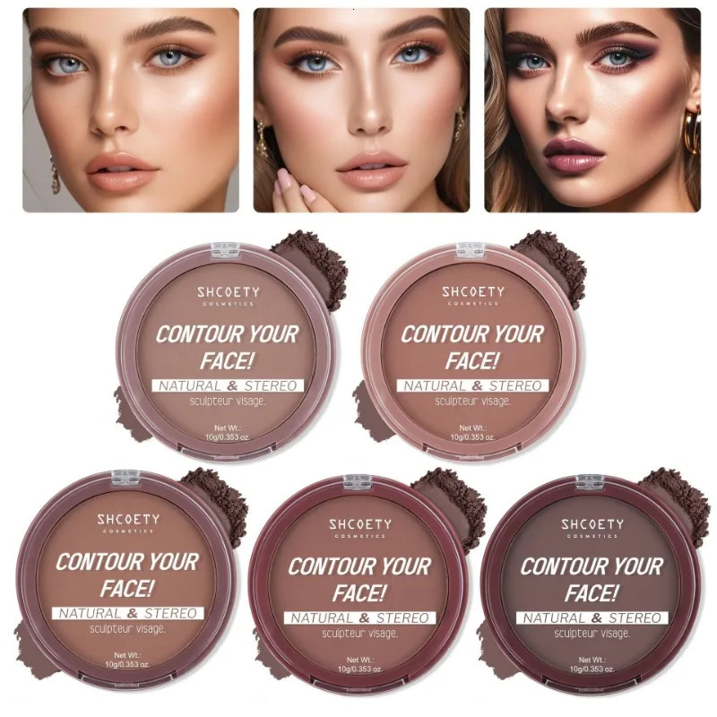 5 Colors Contour Pressed Powder Matte Shaping Shadow Lasting Waterproof Oilcontrol Loose Bronzers Makeup 250219