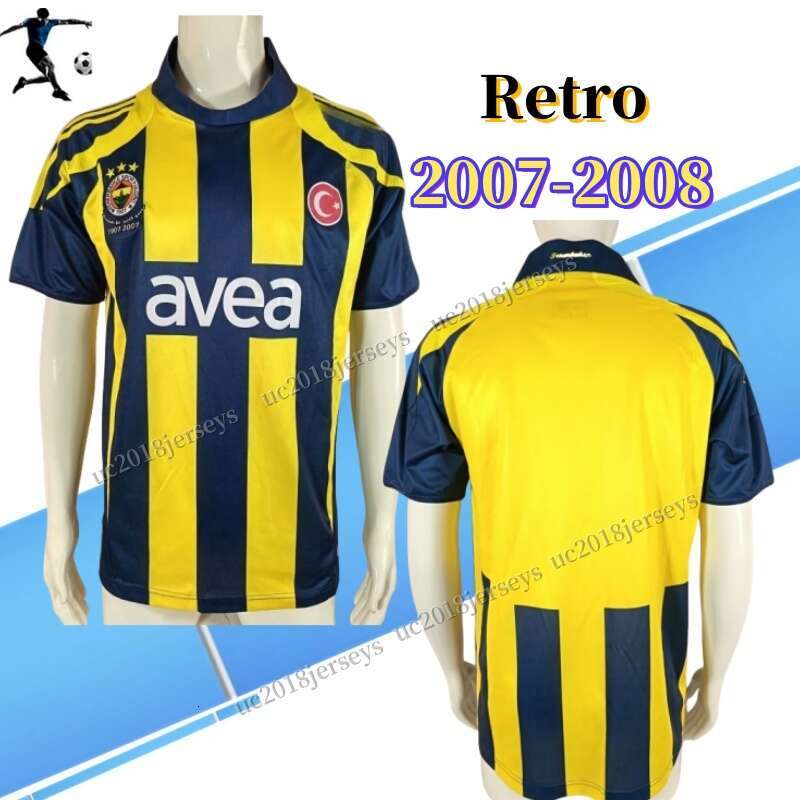 Retro 2007-08 Fenerbahce Home Shirt Turkey classic jersey 07 08 Super League classic Football Shirt