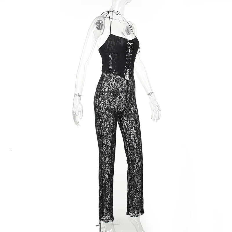 Womens Autumn Lace Printed Perspective Pants YY23476SK 250224