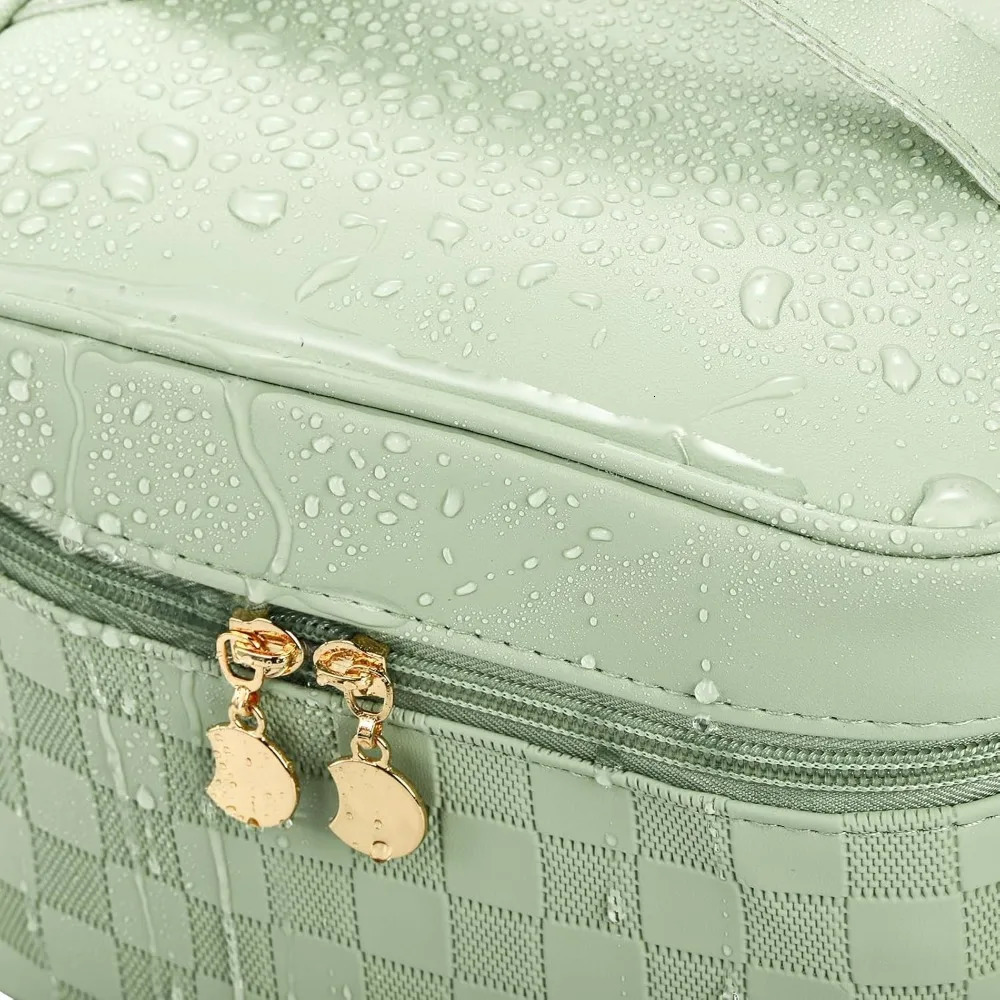 Ship from US Waterproof cosmetic bag set leather portable travel multifunctional storage makeup brushes toiletries 250227FBB