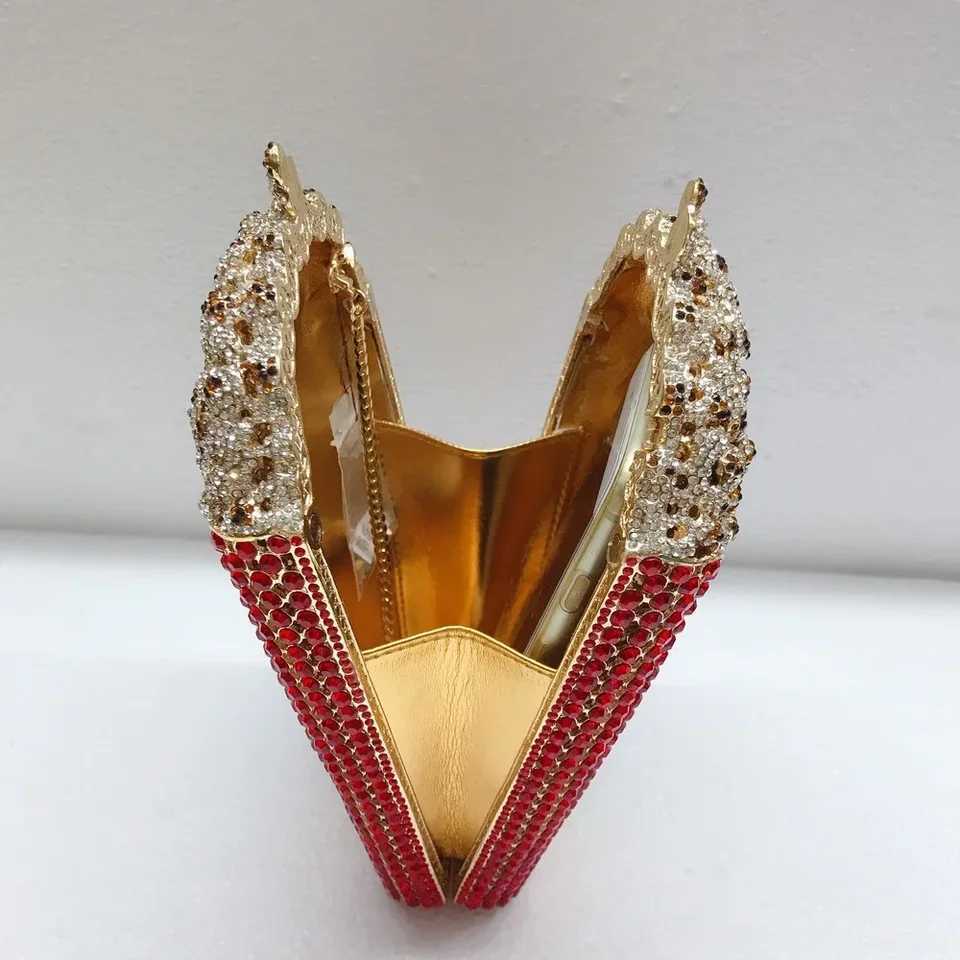 New Arrival Elegant Crystal Popcorn Clutch Bags for Women Party Purse Red Evening Bags Wedding Bridal Day Clutches T250227