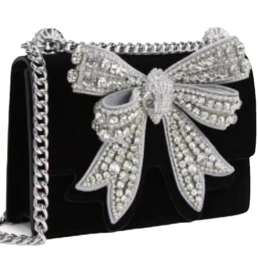 Ship from US Arrival Bowknot Mini Bag Evening Party Fashion Womens Shiny Sweet Shoulder and Crossbody Chain 250227FBB
