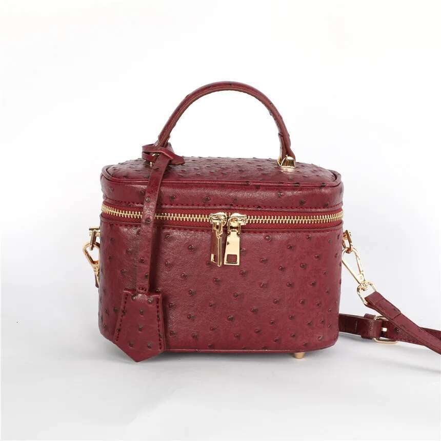 Women's Bags TOPHIGH Fashion Newly Tote Clutch Box For Women Ostrich Patern Leather Shoulder Bag Ins Hot Sales Snake Purse Handbag