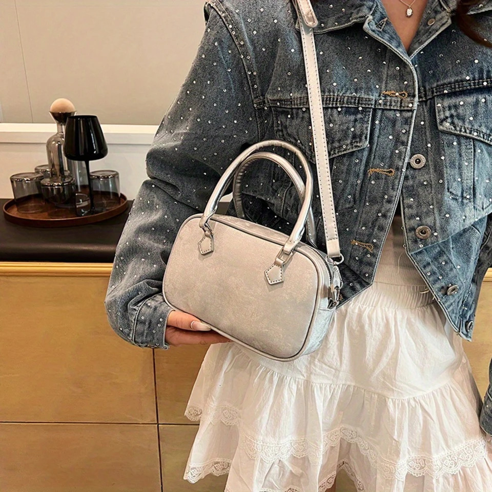 Ship from US Y2K Boston Handbag Vintage Mini Crossbody Bag for Women 250227FBB