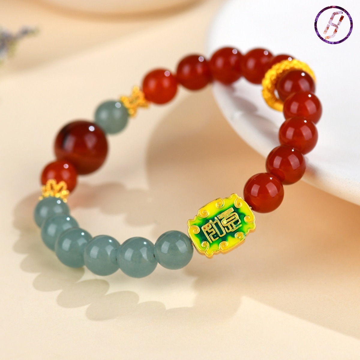 2025 New Network Hit "Nezha 2" Series A Variety of Original Bracelets Natural Crystal Green Chalcedony Red Agate Crystal Women's Bracel