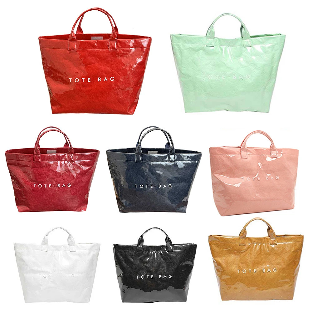 Ship from US Women Large Capacity Vintage Solid Trend Top Handle Bag Letter Print Purse PVC Handbag Female Travel Shoulder Bags Tote 250227FBB