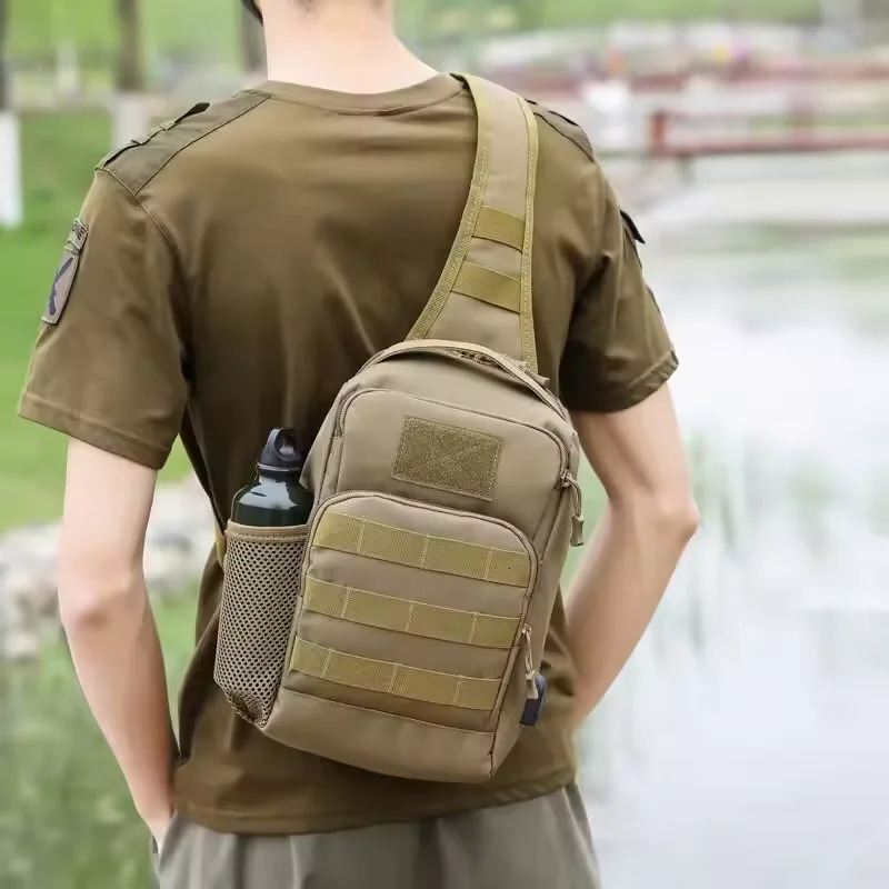 Ship from US Tactical Shoulder Bag Molle Sling Daypack with USB Charging Port Chest Fishing Camping Fanny 250227FBB