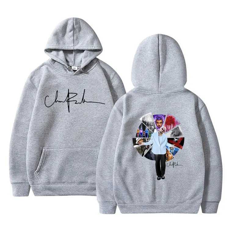 Rapper Chris Brown Music Album Cover Hoodie Unisex Oversized Pullover Male Loose Strtwear Men Women Hip Hop Casual Hoodies X250227