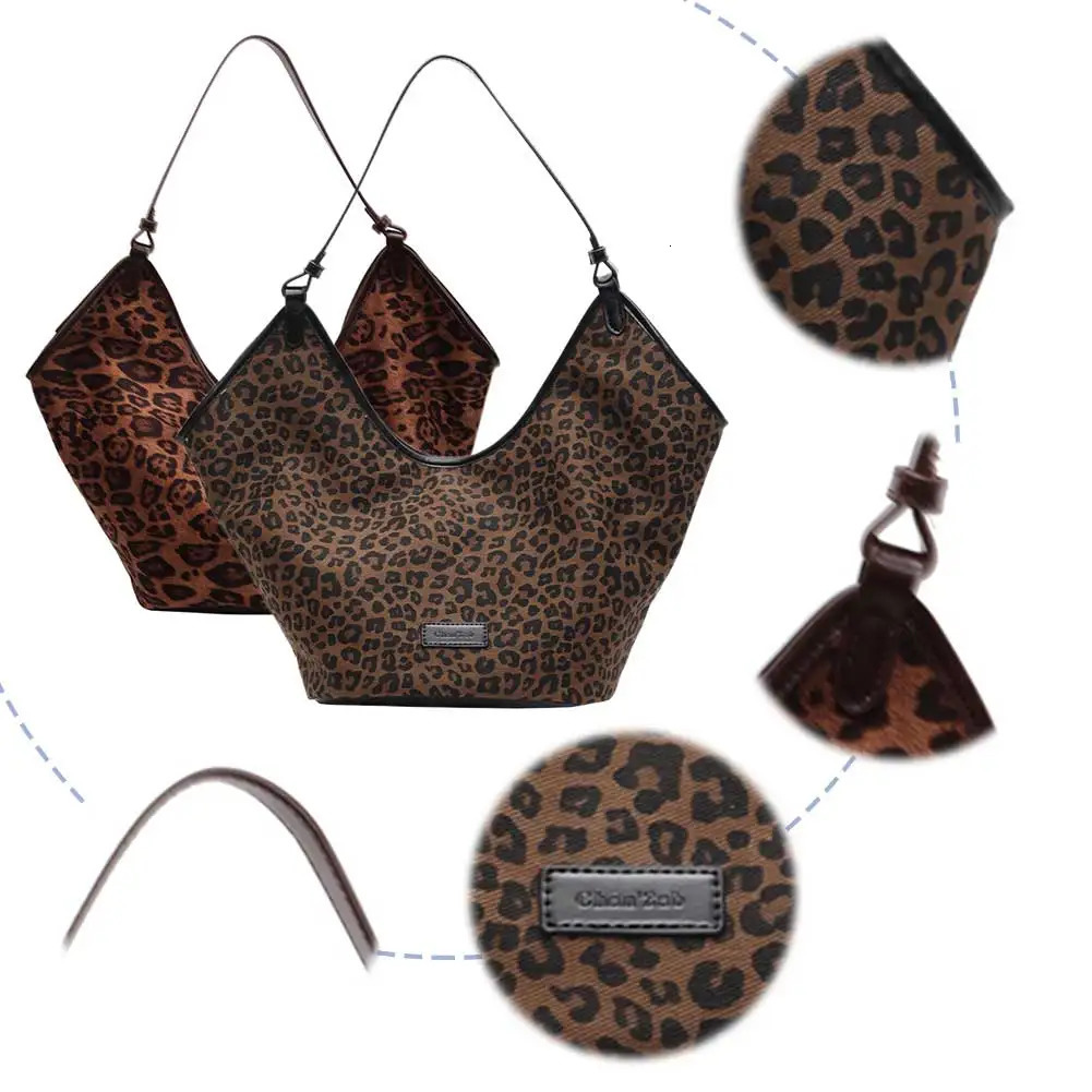 Ship from US Womens suede shoulder bag leopard print handbag with inner pocket underarm and work shopping travel homeless 250227FBB