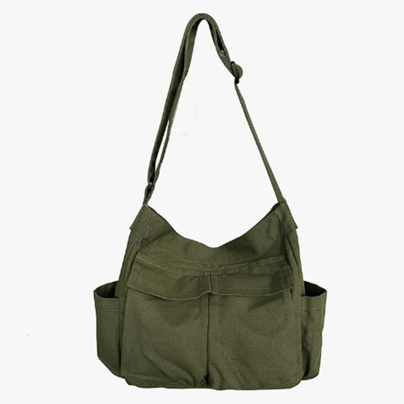 Ship from US Womens Shoulder Bag Vintage Handbag Canvas Teenager Messenger Corssbody Bags Large Capacity Casual Handbags 250227FBB