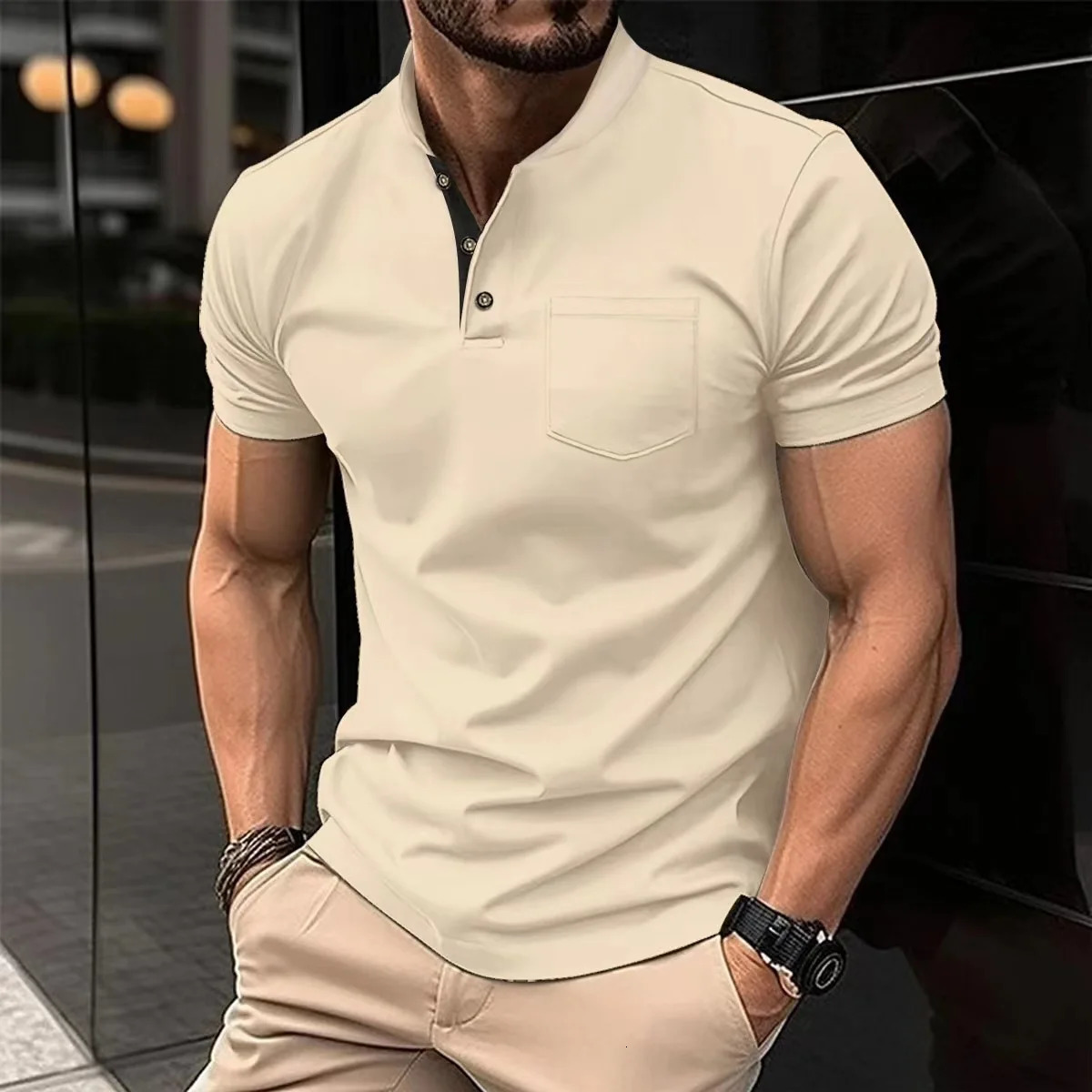 Mens Fashion Summer High Quality POLO Tshirt Sports Outdoor Casual Breathable lapel Short Sleeve Office Comfort TShirt 250226