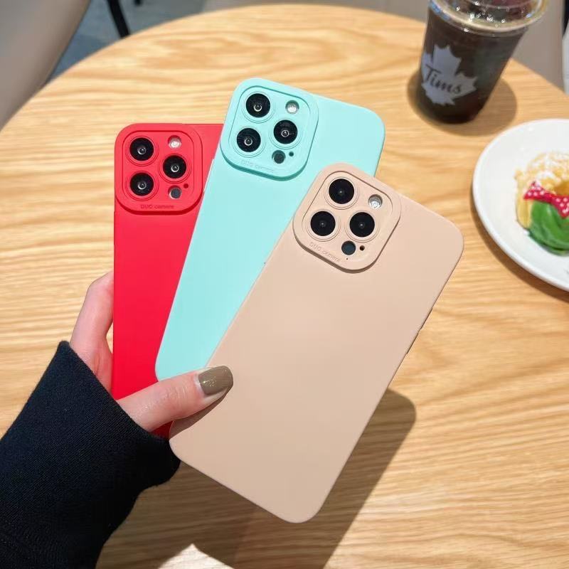 Suitable for iPhone 14 Promax phone case, Apple 13 Pro liquid silicone cover, Apple 16 anti drop protective case, 8 fashionable and simple candy color