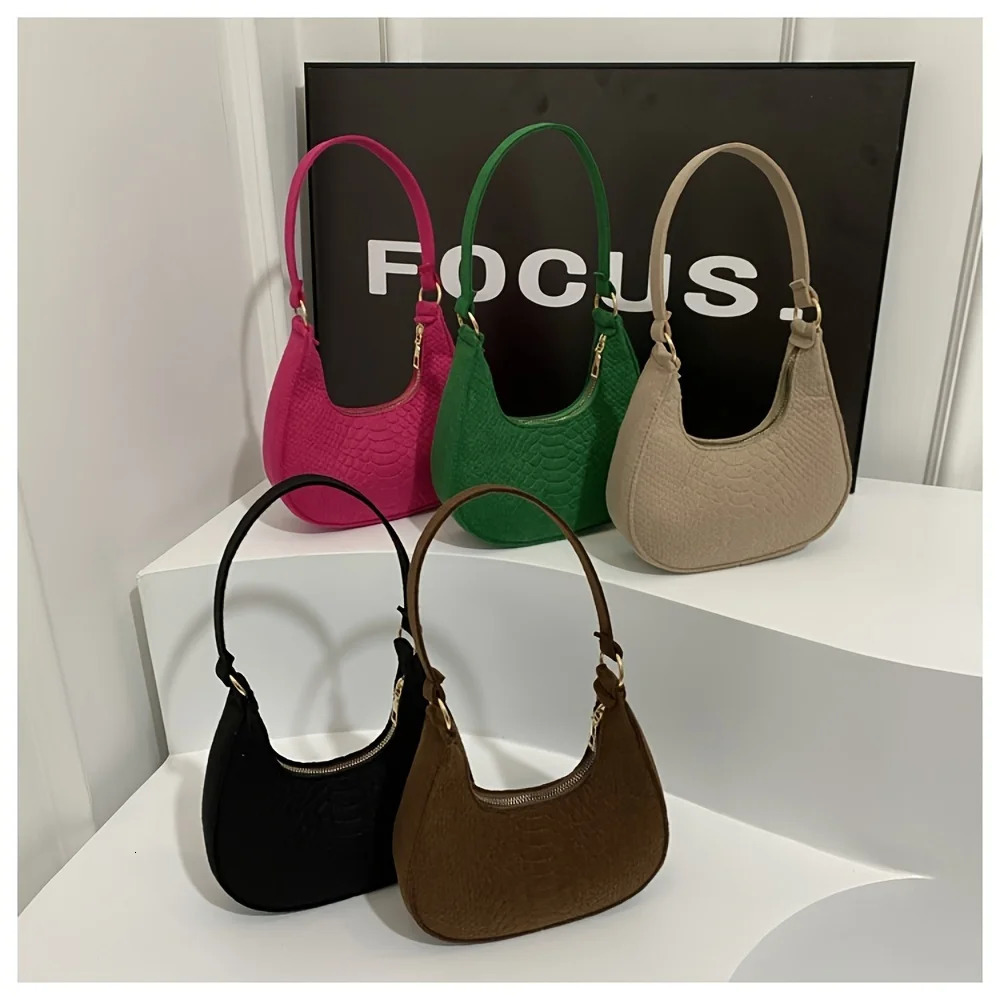 Ship from US Casual Hobo Shoulder Bag Vintage Crescent Armpit Fashionable Daily Handbag Unique n 250227FBB