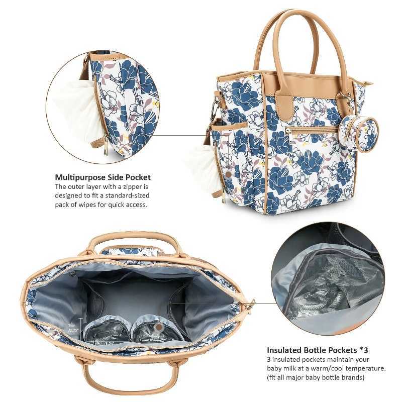 Diaper Bags Mummy Bag Diaper Bag Crossbody Kids Fashion Printing Multi-function Travel Heat Preservation Lightweight Waterproof Y250227ZQAN