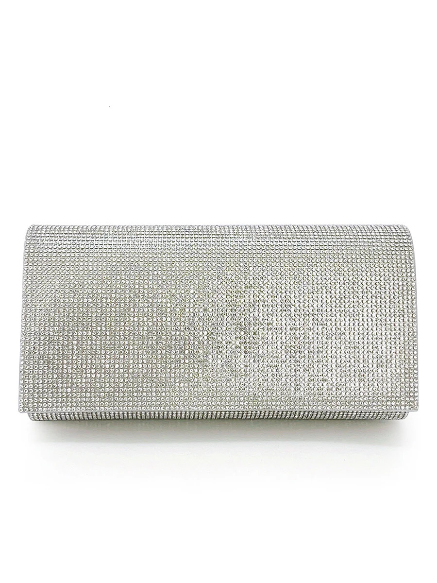 Glitter Clutch Rhinestone Purses For Women Evening Clutches Flap Envelope Handbags Large Wedding Party Prom Silver Crossbody Bag 250226