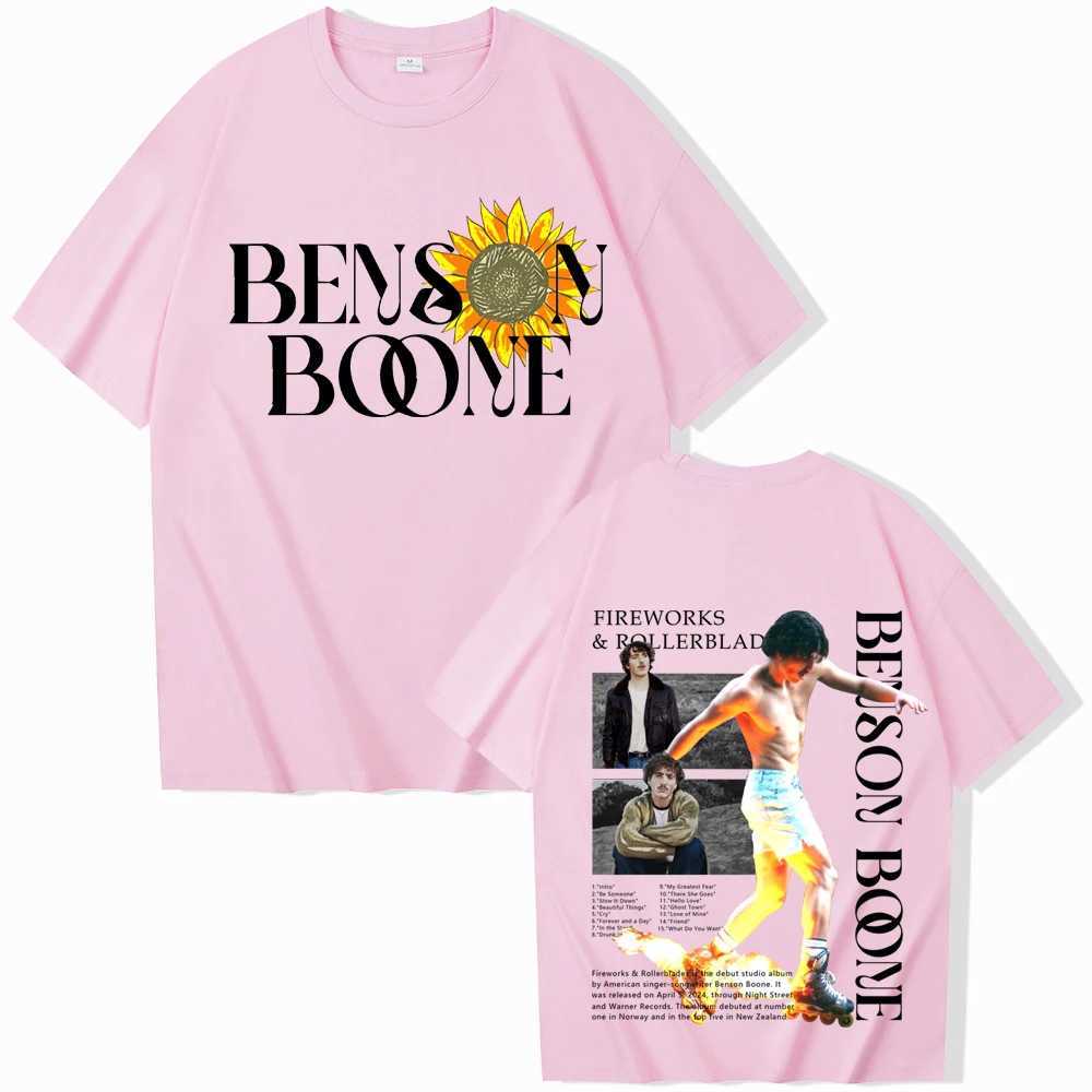 2024 Popular Singer Benson Boone Shirt Benson Boone Fireworks Rollerblades Tour Tshirts Hit Me Hard and Soft Tops X250227