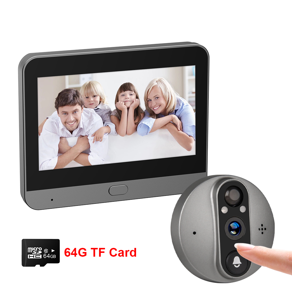 3MP WiFi Smart Peephole 5000mAh Doorbell Door Eye Camera Infrared Video Intercom Door Cameras Home Security