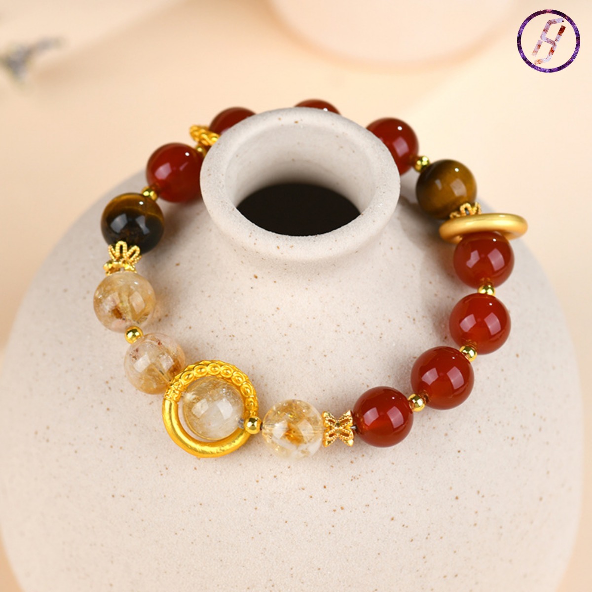 2025 New Network Hit "Nezha 2" Series A Variety of Original Bracelets Natural Crystal Citrine Carnelian Tiger Eyes Fortune Crystal Women