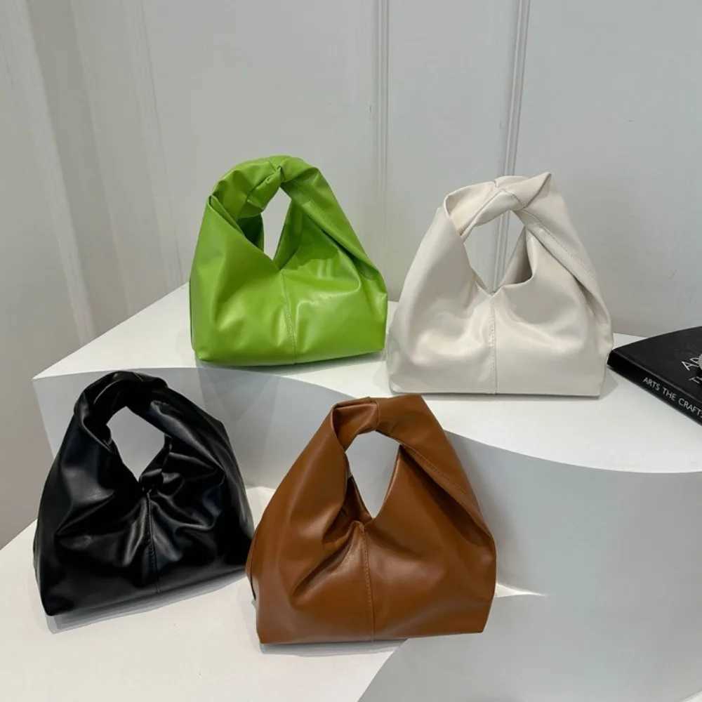 2024 New PU Leather Tote Bags for Women Luxury Niche Design Hobo Bag Women Handbag Simple Pleated Stylish Cluh BagXJ250227