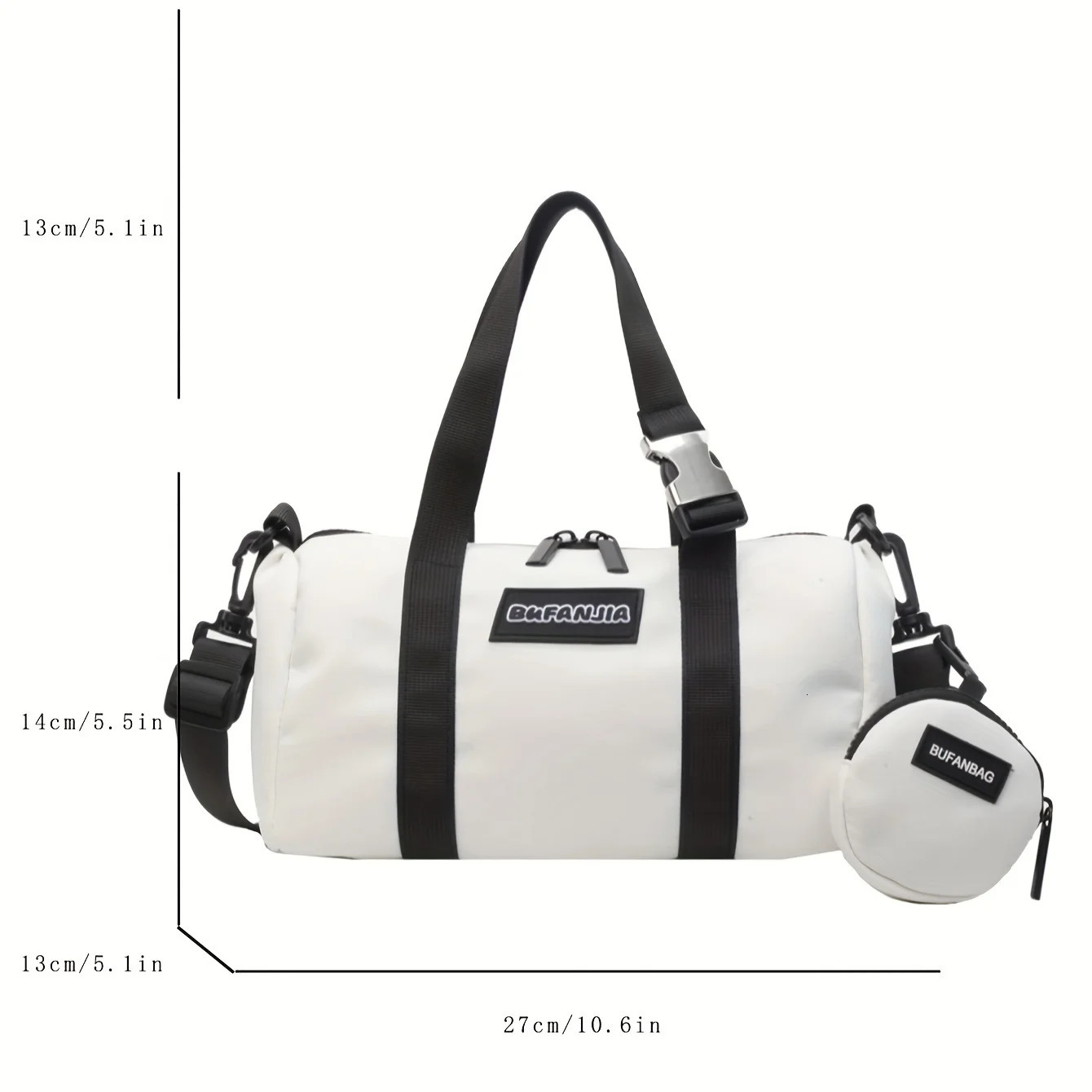Ship from US Trendy Small Boston Handbag Outdoor Sport Crossbody Bag Versatile Cylinder Bucket With Round Coin Purse 250227FBB