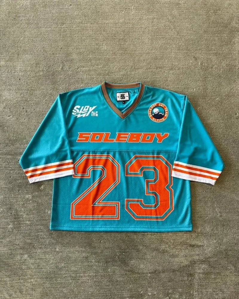 Sports style summer clothing fashion color matching sports Tshirt American jersey football couple short sleeved shirt 250226