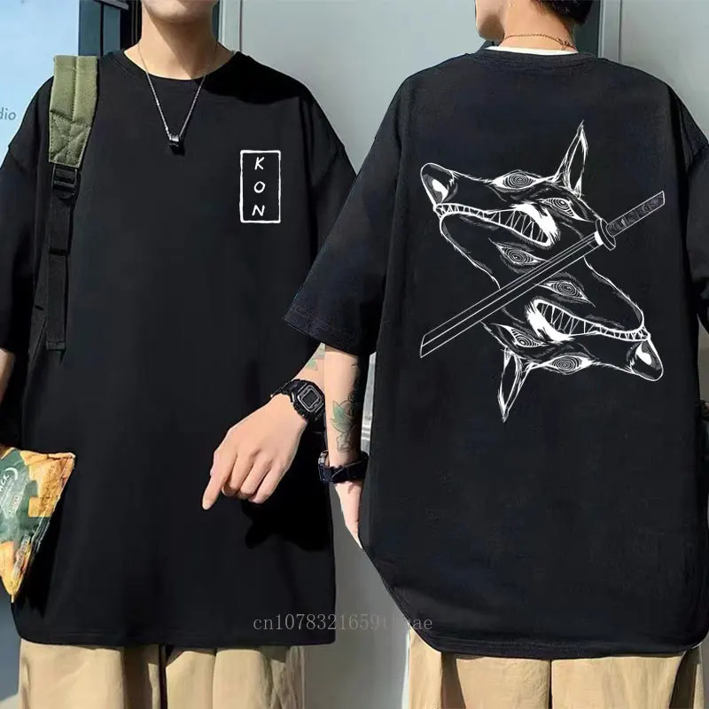 Japanese Anime Cartoon Kon Shirt Men Running Sports Loose Oversized T-shirt Short Sleeve Cotton Summer Mens Top Mens T Shirt 250226