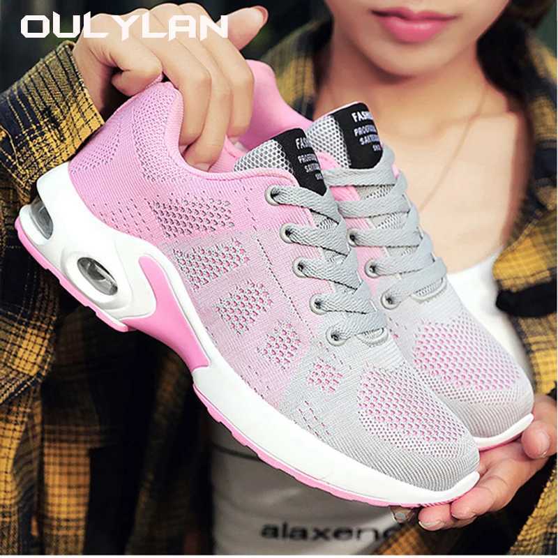 Womens Shoes Women Lace Up Air Cushion Shoes Fashion Casual Outdoor Breathable and Lightweight Sports Shoes Large Size 36~44 Z250227
