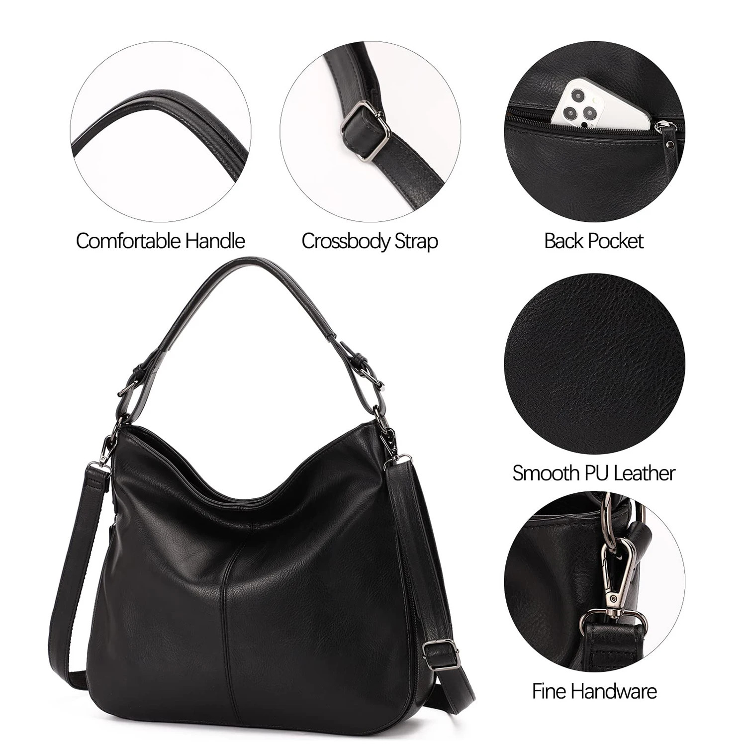 Ship from US KL928 womens large wallet PU leather shoulder bag cross body homeless handbag adjustable strap 250227FBB