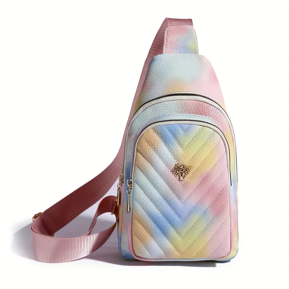 Ship from US Quilted Sling Backpack Casual Sports Travel Crossbody Chest Bag Adjustable Shoulder Strap Multipocket Fanny Pack 250227FBB