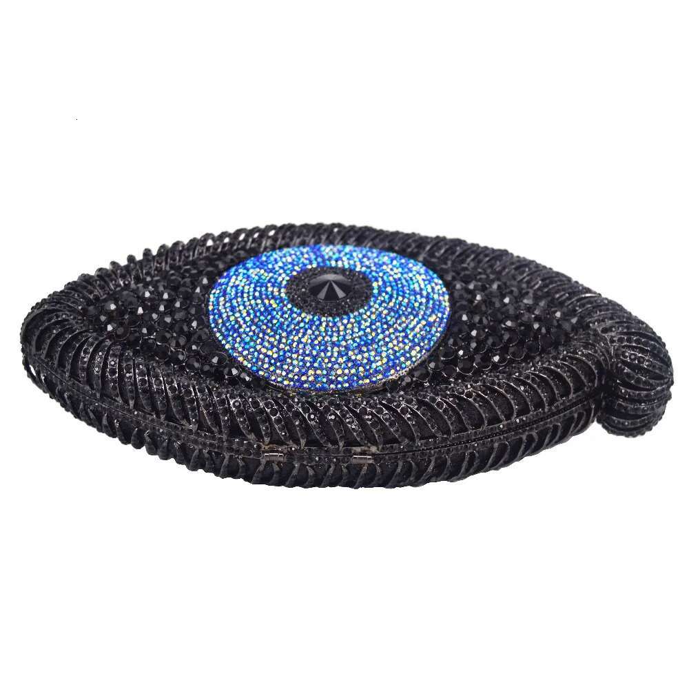 Newest Animail Designer Evil Eye Crystal Purse Women Evening Gold Sier Black Party Clutch Bag Lady banquet pochette sc757