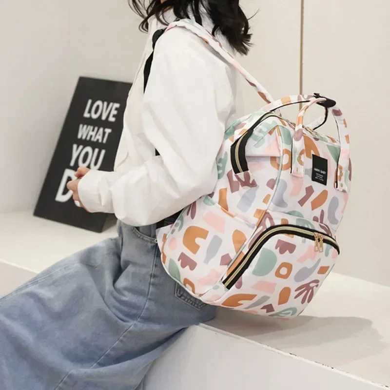 Diaper Bags Fashionable printed pajamas backpacks mummies large capacity bags multifunctional outdoor travel bags for mothers and babies baby care p Y
