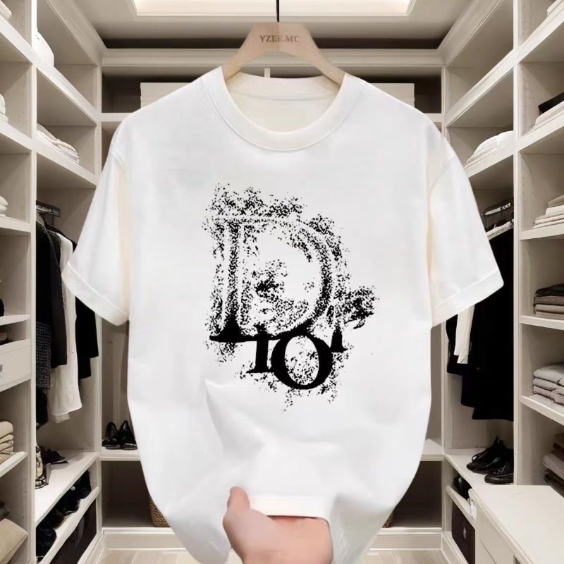 2025 New Short Sleeved Men's T-shirt Designer Ins Trendy Hip-hop Style Round Neck Bottom Top For Summer Cool