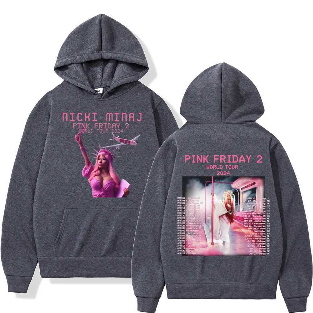 Nicki Minajs 2024 World Tour Printed Hoodie Album 2 Graphic Hoodie Sportswear Mens Hip Hop Vintag Hoodie X250227