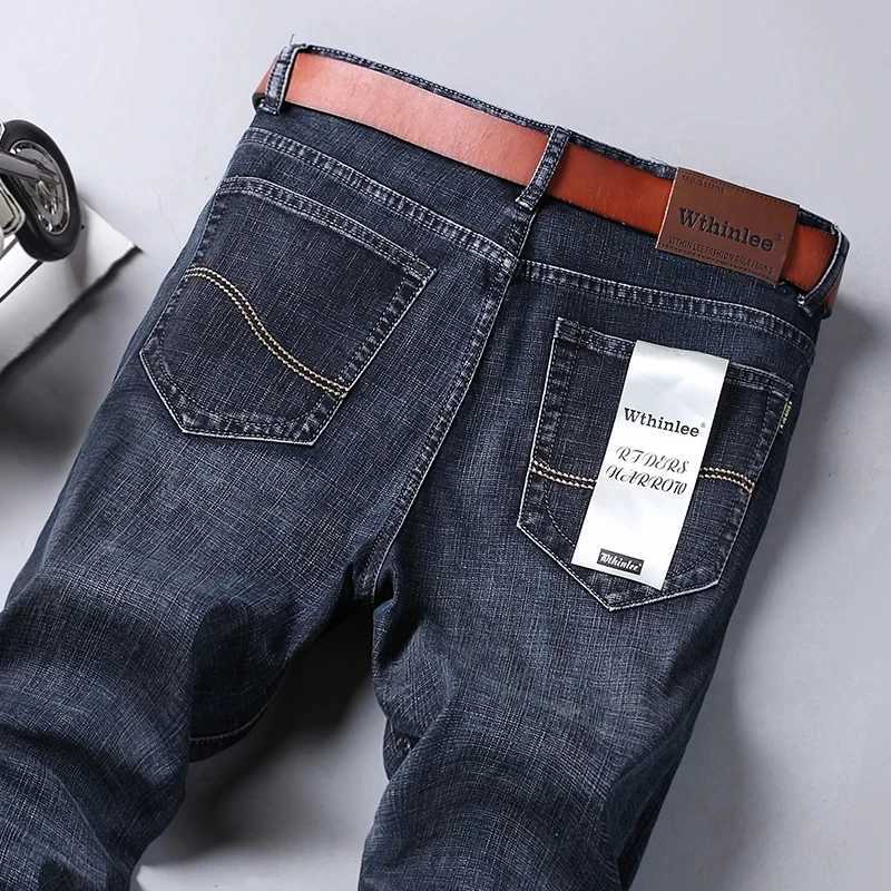 New Spring Autumn Men Classic Jeans Business Fashion Straight Regular Blue Stretch Denim Trousers Mens Smart Jeans X250227