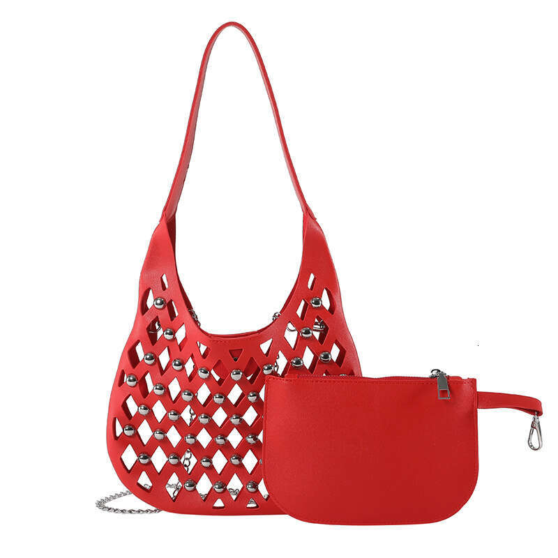 Small niche design for women hollowed out starry sky commuting armpit bag, fashionable rivet single shoulder crossbody bag 2024 new style, chic and el