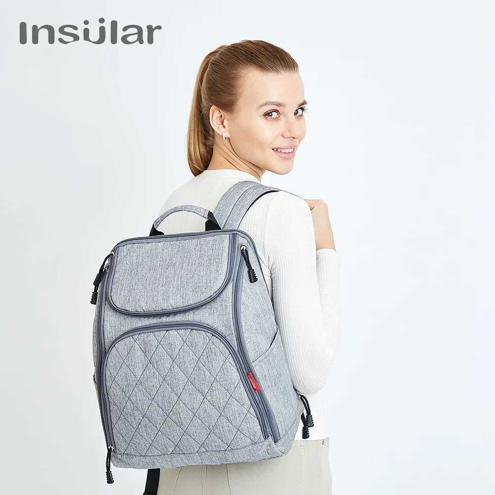 Diaper Bags Insular Baby Diaper Backpack Mother Tote Bag Baby Nappy Changing Bags Large Capacity Maternity Mummy Baby Travel Stroller Bags Y250227W1E2