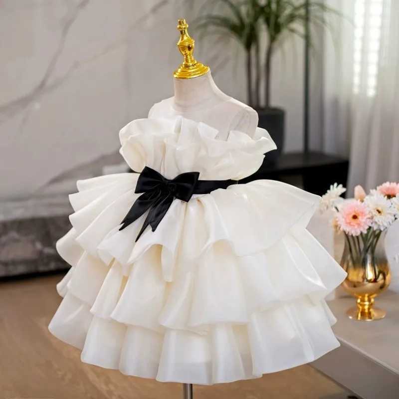 Girl's Dresses Baby girl princess sleeveless Tutu dress ruffled baby toddler Vestido wedding party Pageant baby clothing 1-12Y Y250227CAIK