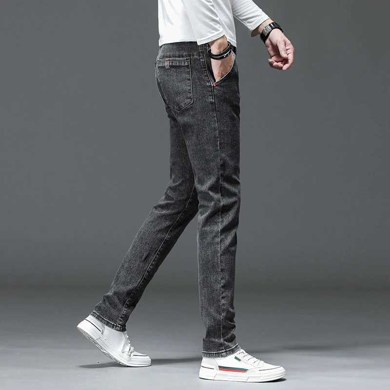 Autumn Mens Slim Jeans Korean Fashion Youth Design Stretch Trousers High Quality Straight Comfortable Casual Denim Pants Male X250227