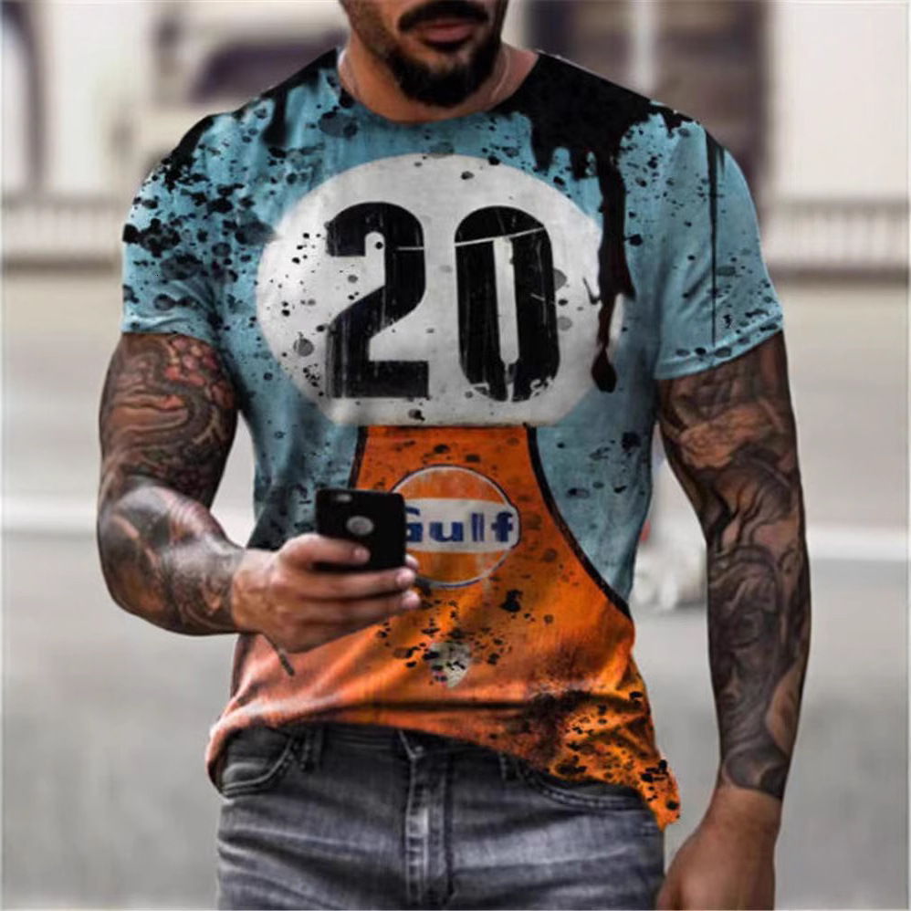 Designer 2025 Round Neck Summer Casual Youth Printed Basic Shirt T-shirt Men's Top