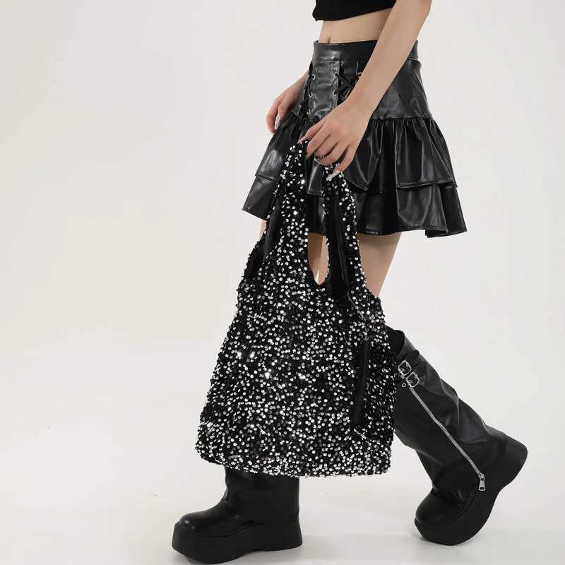 Handbag Slouchy Shoulder Bag for Women Sequin Hobo Bag Underarm Bag for Work Travel ShoppingXJ250227
