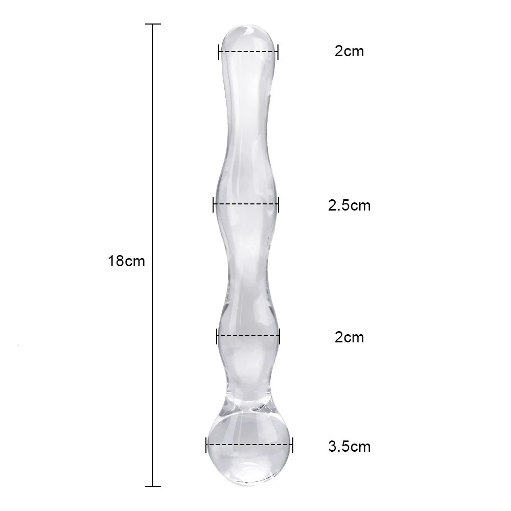 19cm Glass Butt Plug Anal Beads Dildos for Women Vaginal Men Prostate Massager Female Masturbator Sex Toys Adult Erotic Products 250227