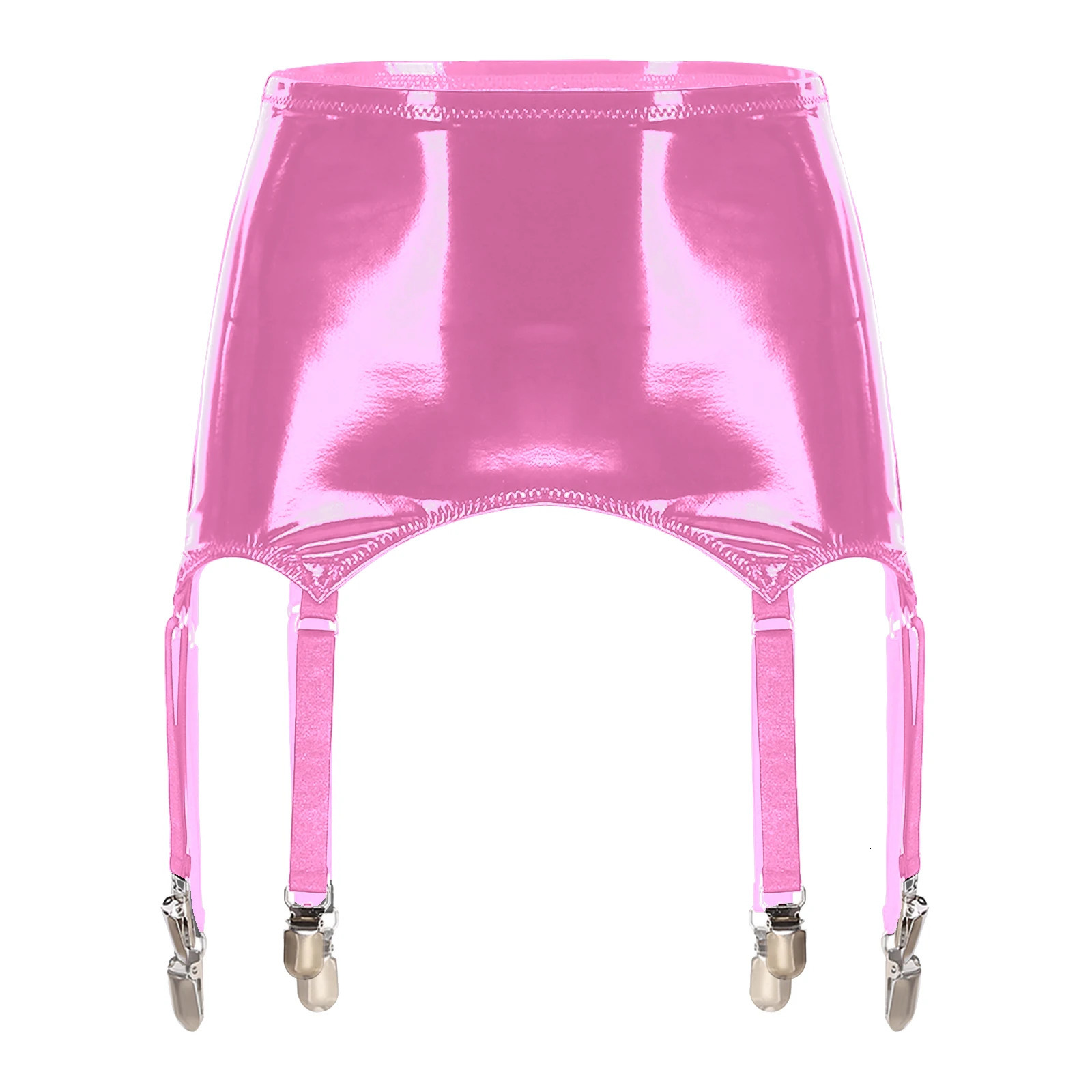 Womens Patent Leather Garters with Metal Clips Underwear Nightclub Rave Party Pole Dancing Stage Performance Costume Nightwear 250227