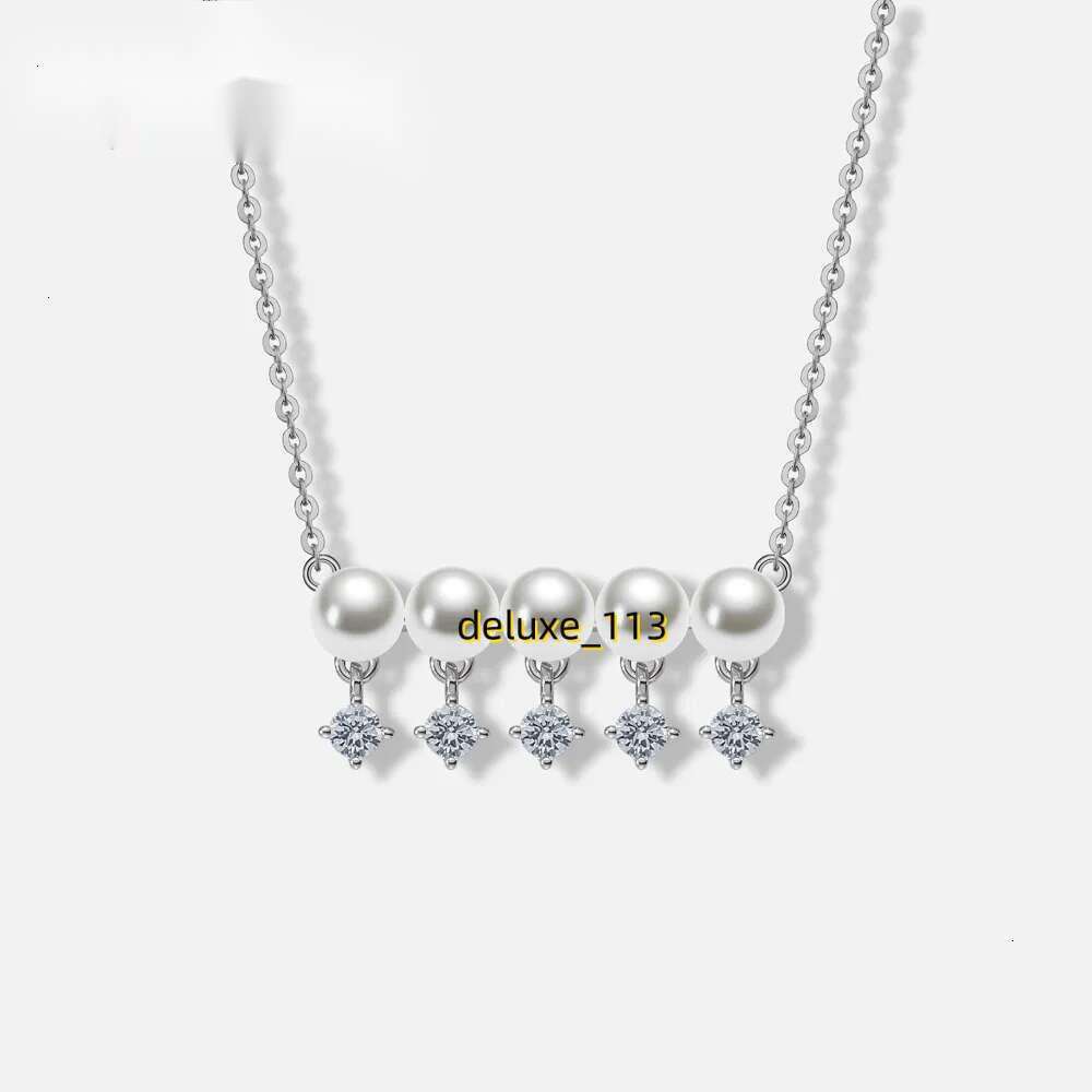 Anmiya Tassel Pearl Fresh Water Moissanite Collarbone Necklace Personalised Sterg Sier Necklaces for Women