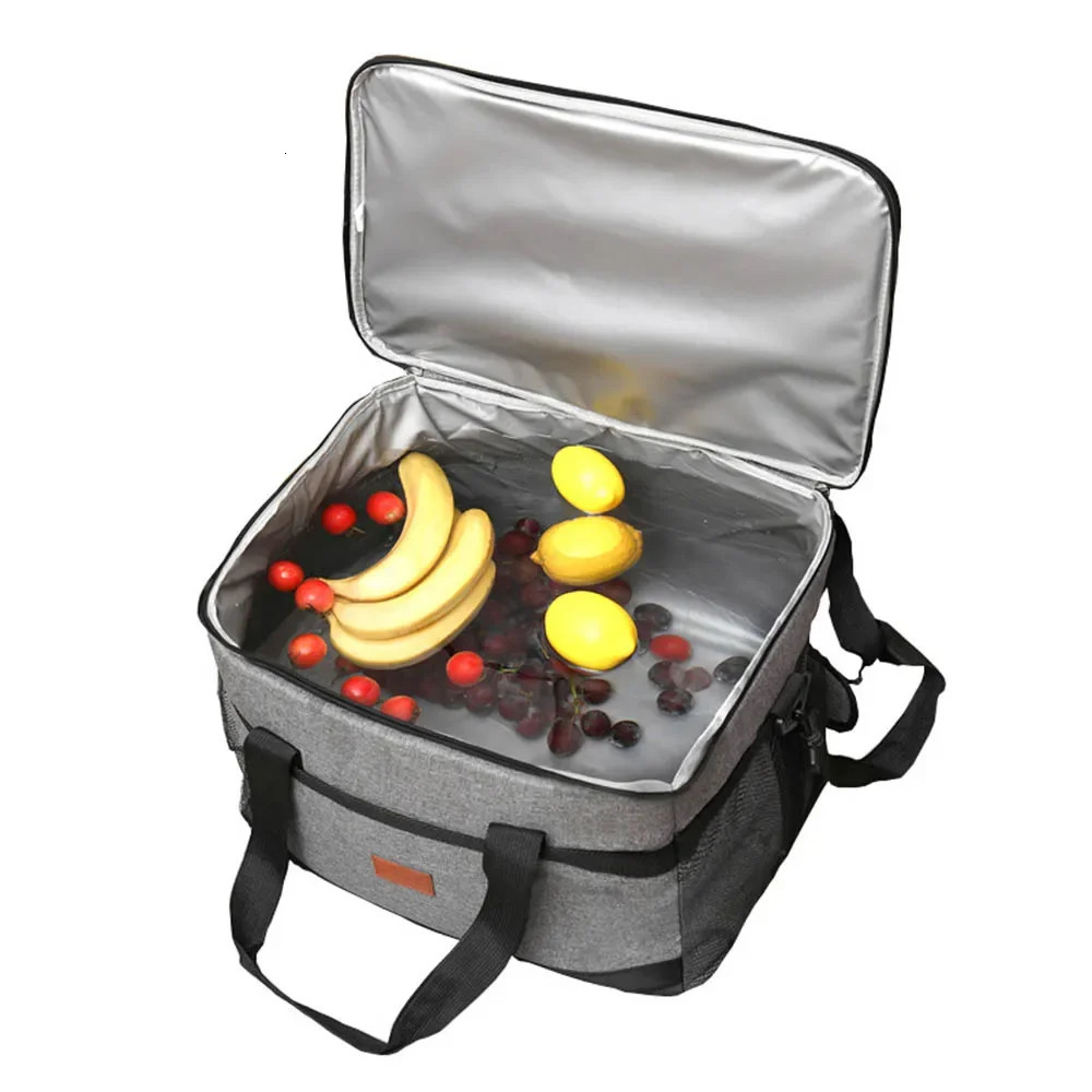 Ship from US 35L Large Capacity Collapsible Cooler Bag Insulated Picnic Lunch Box Cooling for Outdoor Travel Camping BBQ Family Party 250227FBB
